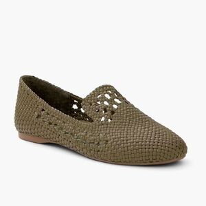 Birdies The Starling Woven Flats Loafers Olive Green